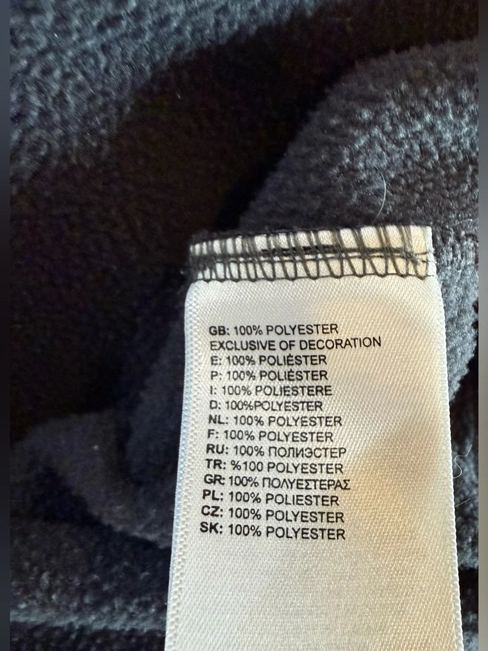 The North Face Men’s XXL Gray Blue Logo Polyester Fleece Pullover Hoodie